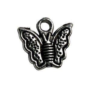Butterfly Pendant Silver Tone Charm Bracelet Necklace Jewelry Craft Dangle I u